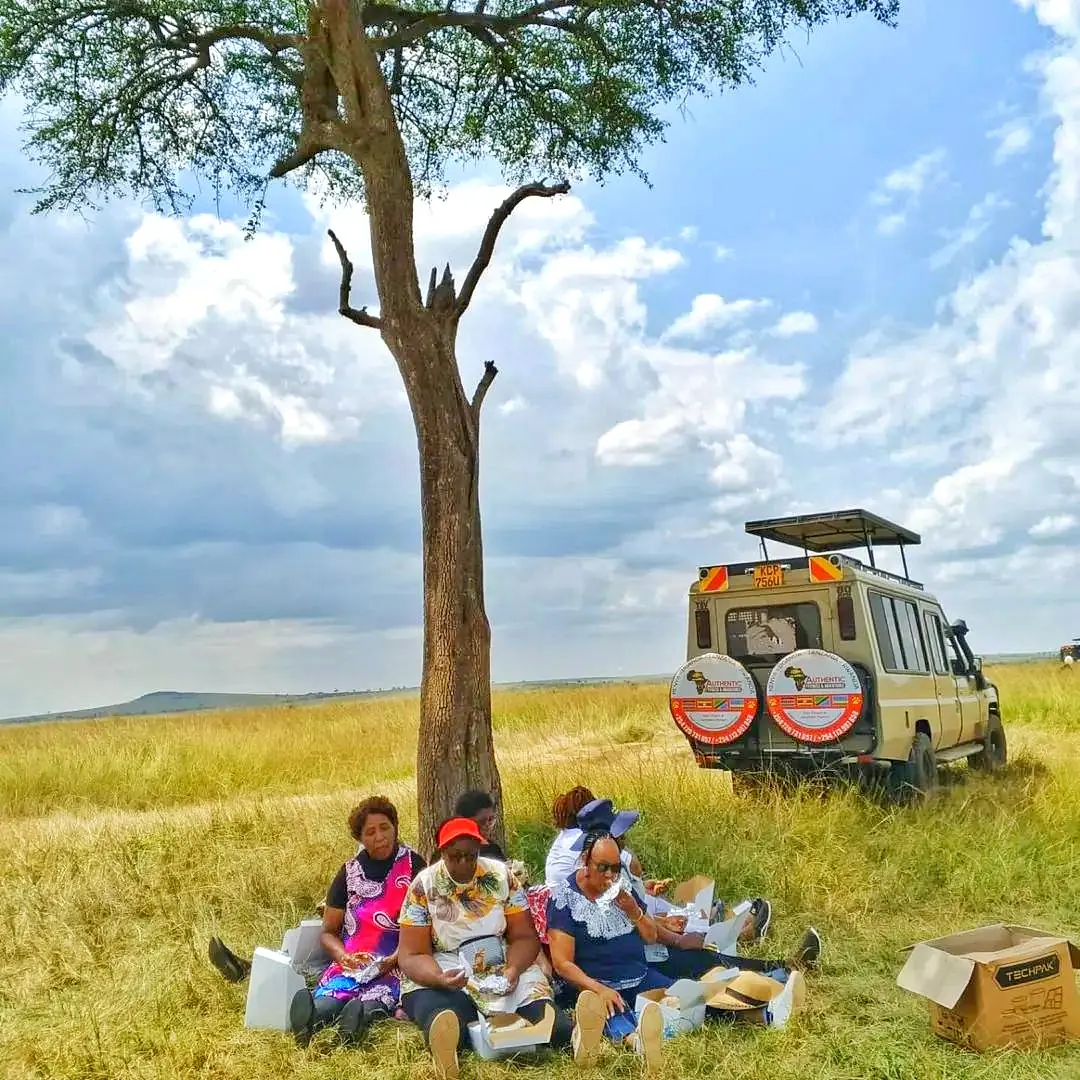 Guests enjoying a bush picnic