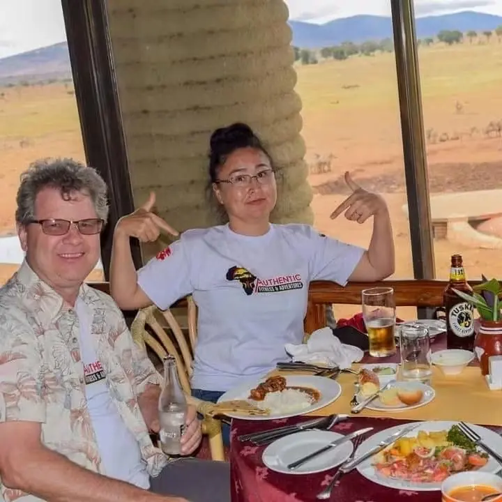 Guests sharing lunch on a day trip