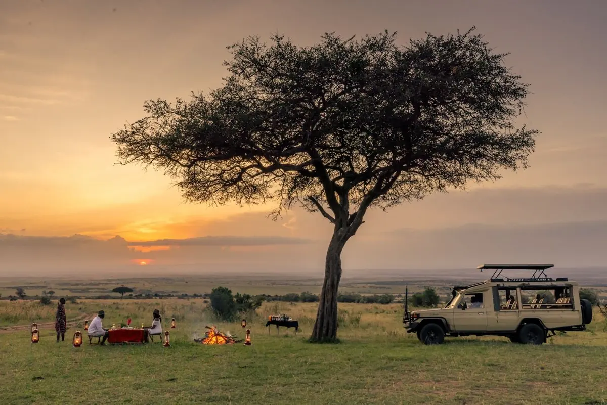 Sunset over the Masai Mara plains