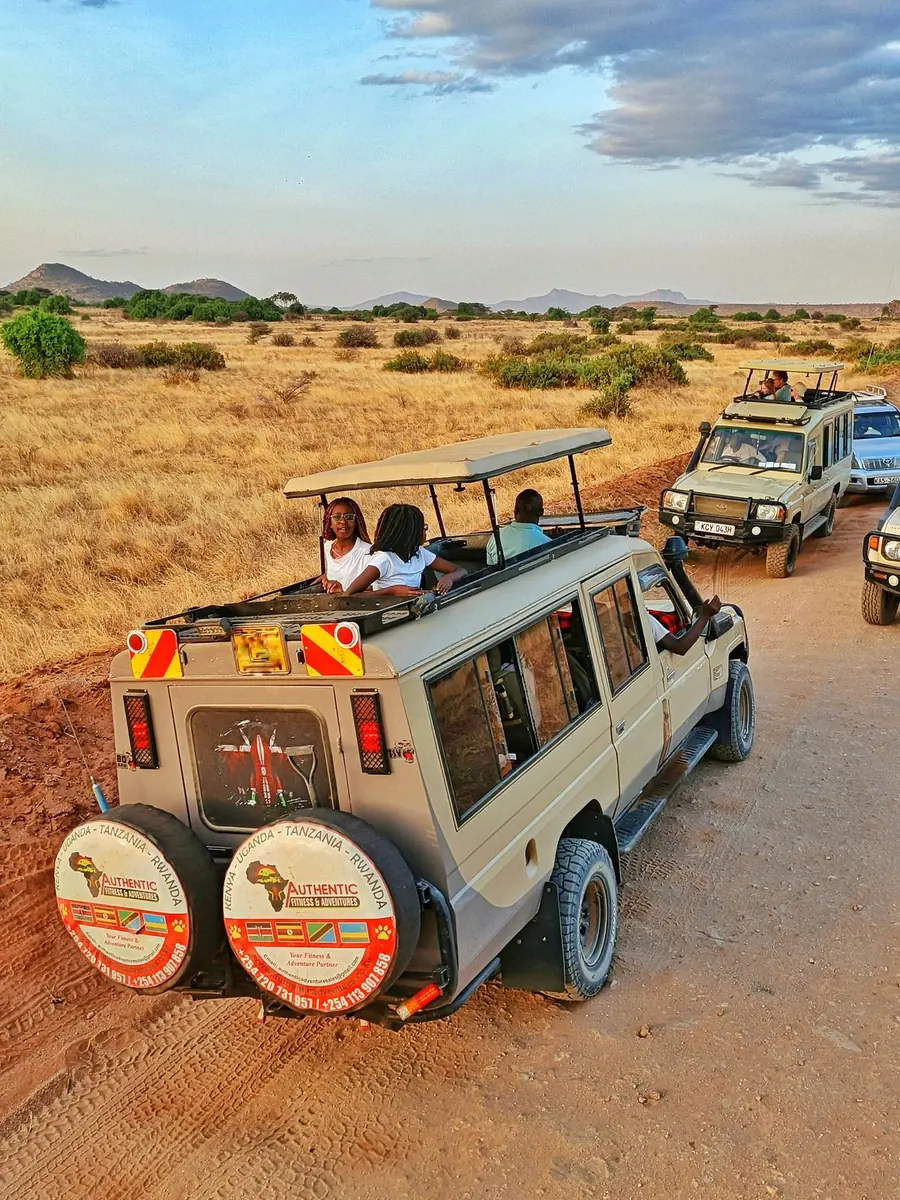 Guests on a Samburu game drive