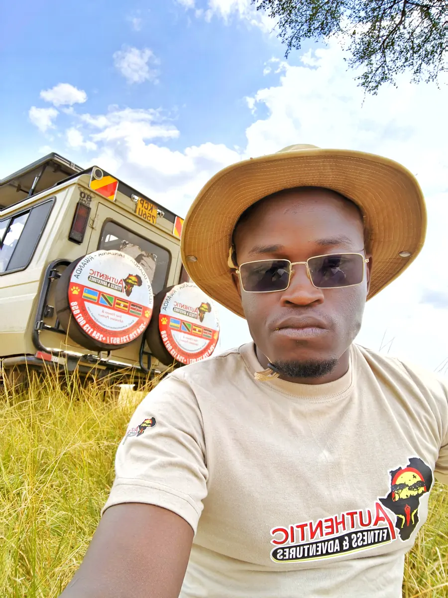 Safari guide taking a selfie with guests